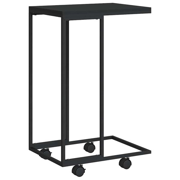 vidaXL Side Table with Wheels Black 40x30x63.5 cm Engineered Wood