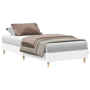 vidaXL Bed Frame No Mattress White 90x200 cm Engineered Wood