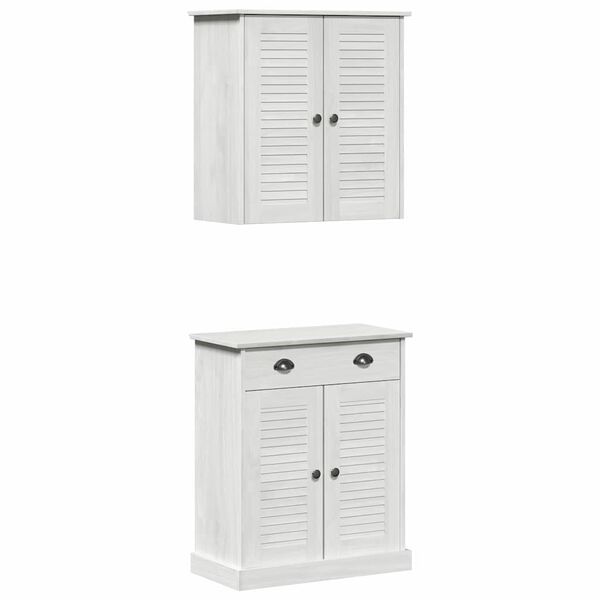 vidaXL Bathroom Furniture Set VIGO 2 pcs White and Antique White