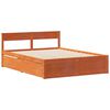 vidaXL Bed Frame without Mattress Wax Brown 120x190 cm Small Double Solid Wood Pine