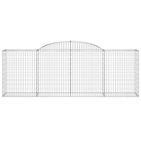 vidaXL Arched Gabion Baskets 9 pcs 300x50x100/120 cm Galvanised Iron
