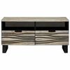 vidaXL Coffee Table Beige and Black 80 x 54 x 40 cm Solid Acacia wood
