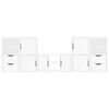 vidaXL 5 Piece TV Units with Storage ODDA White Solid Wood Pine