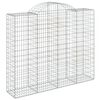 vidaXL Arched Gabion Baskets 15 pcs 200x50x160/180 cm Galvanised Iron