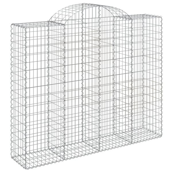 vidaXL Arched Gabion Baskets 15 pcs 200x50x160/180 cm Galvanised Iron