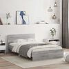 vidaXL Bed Frame with Headboard and LED Grey Sonoma 140x200 cm