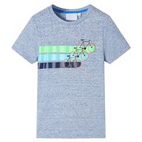 Kids' T-shirt with Short Sleeves Blue Melange 92