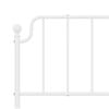 vidaXL Metal Bed Frame without Mattress with Headboard White 200x200cm