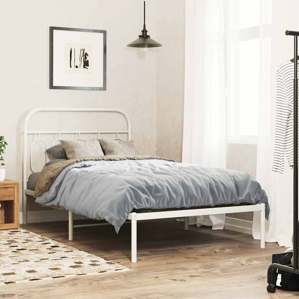 vidaXL Metal Replace Headboard White 100 cm