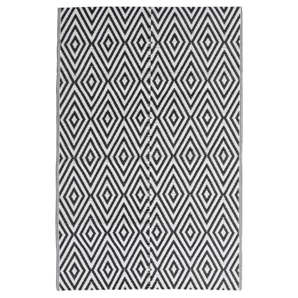 vidaXL Outdoor Rug ARAKIL Black 140x200 cm PP