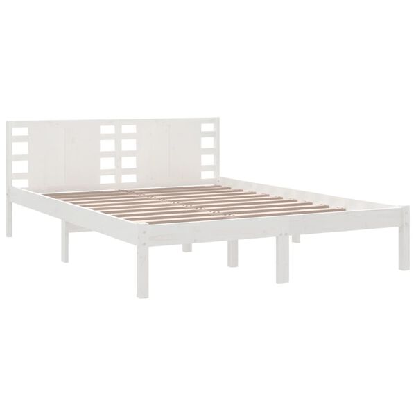 vidaXL Bed Frame without Mattress White 120x200 cm Solid Wood Pine