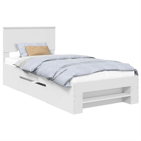 vidaXL Bed Frame with Headboard White 80 x 200 cm Engineered Wood