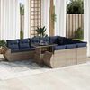 vidaXL 11 Piece Garden Sofa Set with Cushions Grey Poly Rattan Acacia