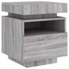 vidaXL Bedside Cabinet with LED Lights Grey Sonoma 40x39x48.5 cm