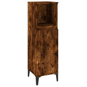 vidaXL Bathroom Cabinet Smoked Oak 30x30x100 cm Engineered Wood