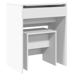 vidaXL Dressing Table and Stool White 60x40x113,5 cm