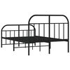 vidaXL Metal Bed Frame without Mattress with Footboard Black 120x200cm