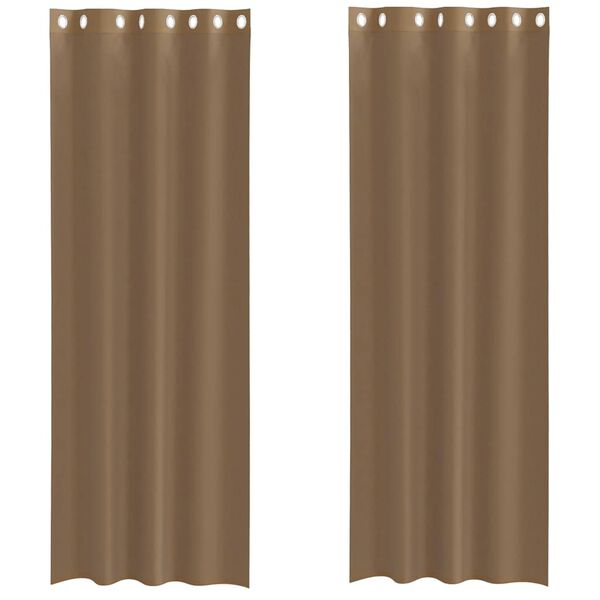 vidaXL Voile Curtains with Grommets 2 pcs Light Brown