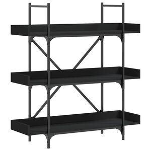 vidaXL Bookcase 3-Tier Black 100x33x108,5 cm Engineered Wood