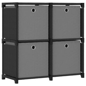 vidaXL 4-Cube Display Shelf with Boxes Black 69x30x72.5 cm Fabric