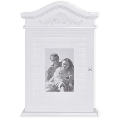 vidaXL Key Cabinet with Photo Frame White