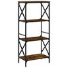 vidaXL Bookcase 4-Tier Smoked Oak 59x35x132 cm Engineered Wood