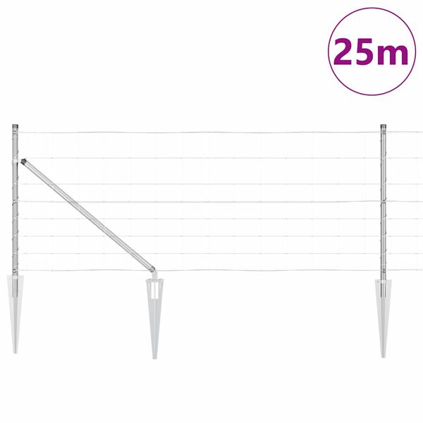 vidaXL Fence Post Galvanized 25 x 0.8 m Steel