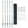 vidaXL Euro Fence with Post 10 x 1.5 m PVC-Coated Steel Green Mesh