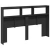 vidaXL Headboard Cabinet with LED Black 160x17x102 cm