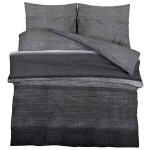 vidaXL Duvet Cover Set Dark Grey and Black 135x200 cm Cotton