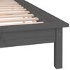 vidaXL LED Bed Frame without Mattress Grey 120x190 cm Small Double Solid Wood