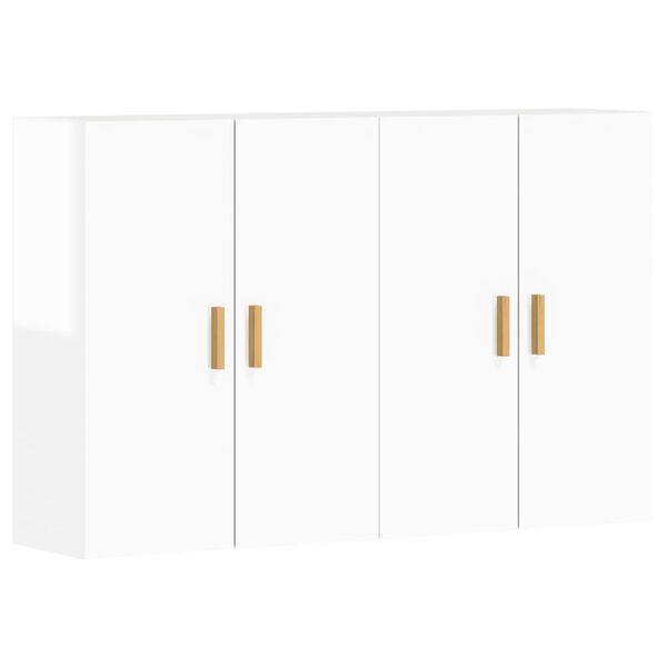 vidaXL Wall Mounted Cabinets 2 pcs High Gloss White Engineered Wood
