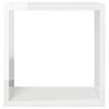vidaXL Wall Cube Shelves 2 pcs High Gloss White 30x15x30 cm