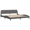 vidaXL Bed Frame without Mattress "Zadar" Grey 200x200 cm Faux Leather