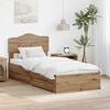 vidaXL Bed Frame with Drawer Artisan Oak 90 x 190 cm Engineered Wood