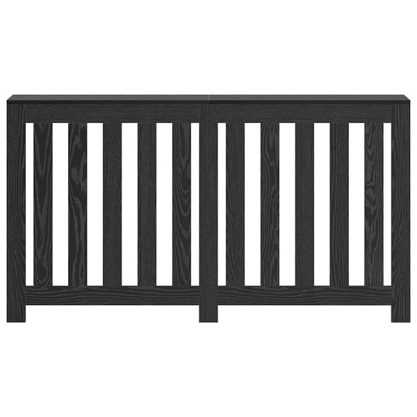 vidaXL Radiator Cover Black Oak 149 x 20 x 82 cm Engineered Wood