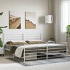 vidaXL Metal Bed Frame without Mattress with Footboard White 200x200cm