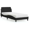vidaXL Bed with Mattress "Dover" Black Single Fabric