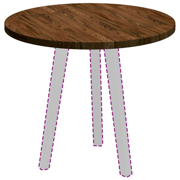 vidaXL Table Top Dark Brown &Oslash; 60 x 2.5 cm Solid Oak Wood