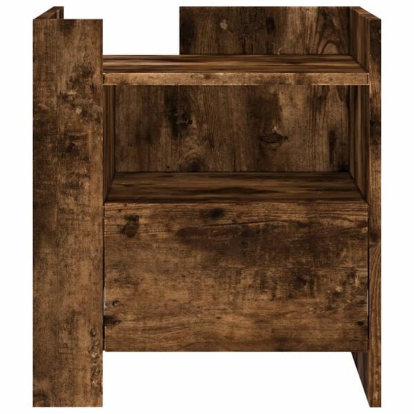 vidaXL Bedside Cabinet Smoked Oak 45x50x50 cm Engineered Wood