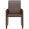 vidaXL Dining Chairs with Wheels 2 pcs Brown 57 x 66 x 94 cm