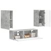 vidaXL TV Wall Cabinet Set 4 pcs Concrete Grey Engineered Wood