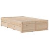vidaXL Bed Frame without Mattress with Drawers 135x190 cm Double Solid Wood Pine