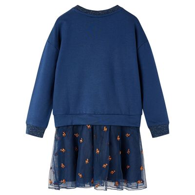 Kids' Dress with Long Sleeves Navy 92