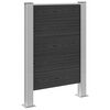 vidaXL Garbage Bin Fence Grey 85 x 12 x 115 cm Aluminium and WPC