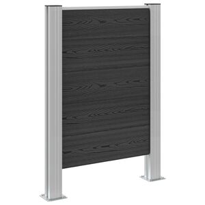 vidaXL Garbage Bin Fence Grey 85 x 12 x 115 cm Aluminium and WPC