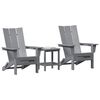 vidaXL Garden Chair 3 pcs Light Grey 80.5 x 74.5 x 92 cm Polyethylene
