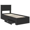 vidaXL Bed Frame Black and Silver 75 x 190 cm Engineered Wood