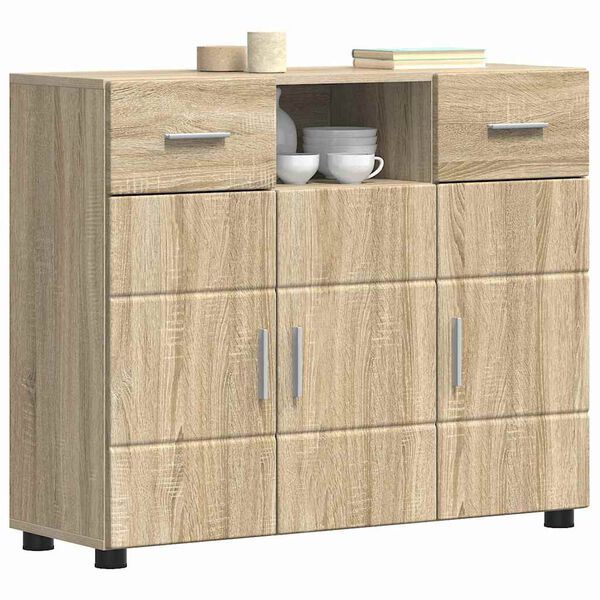 vidaXL Sideboard Sonoma oak 88.5 x 30.5 x 73 cm Engineered Wood