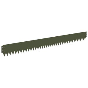 vidaXL Lawn Edging 30 pcs 103 x 10 cm Steel Olive Green